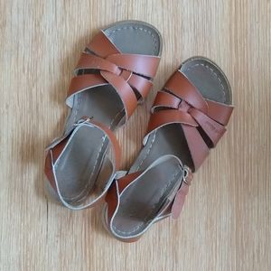 Saltwater brown leather sandals 6